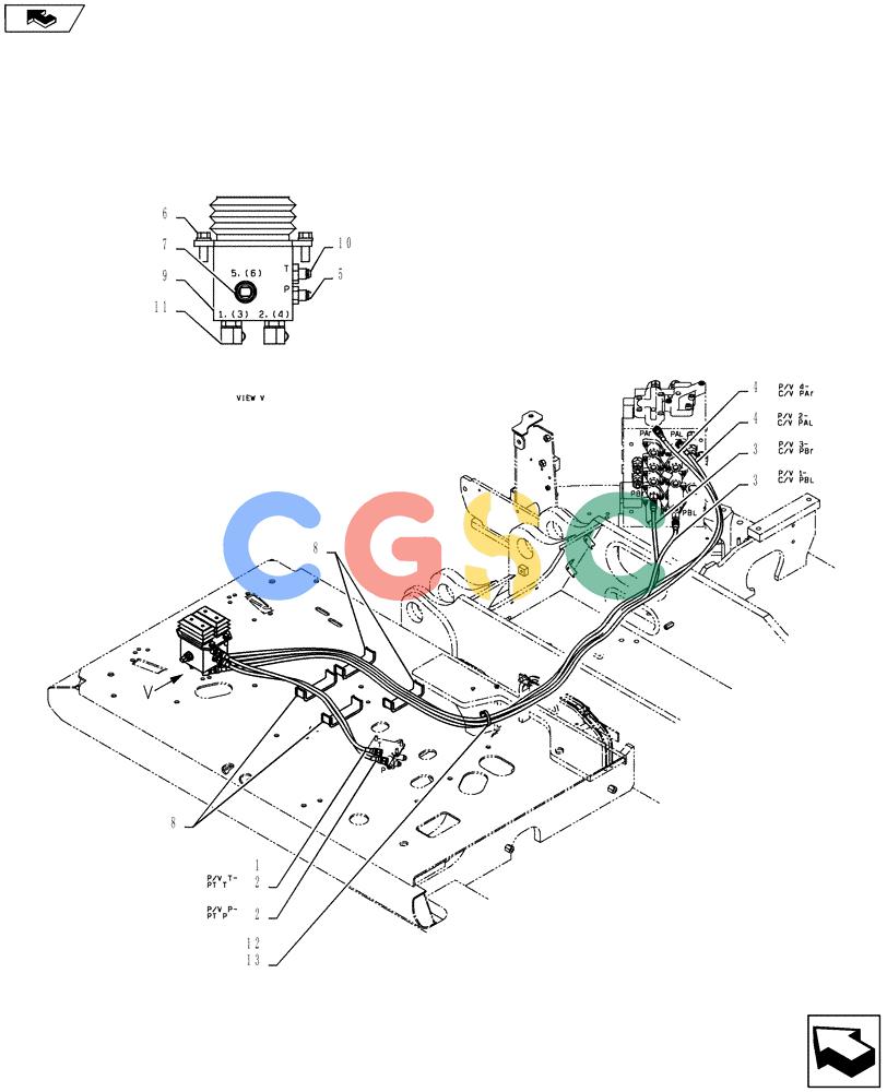 纽荷兰零件查询(E135BSRLC) - CRAWLER EXCAVATOR ASN YH06-08001 (01-038[01]) - CONTROL LINES, PROPEL New Holland Constructuion