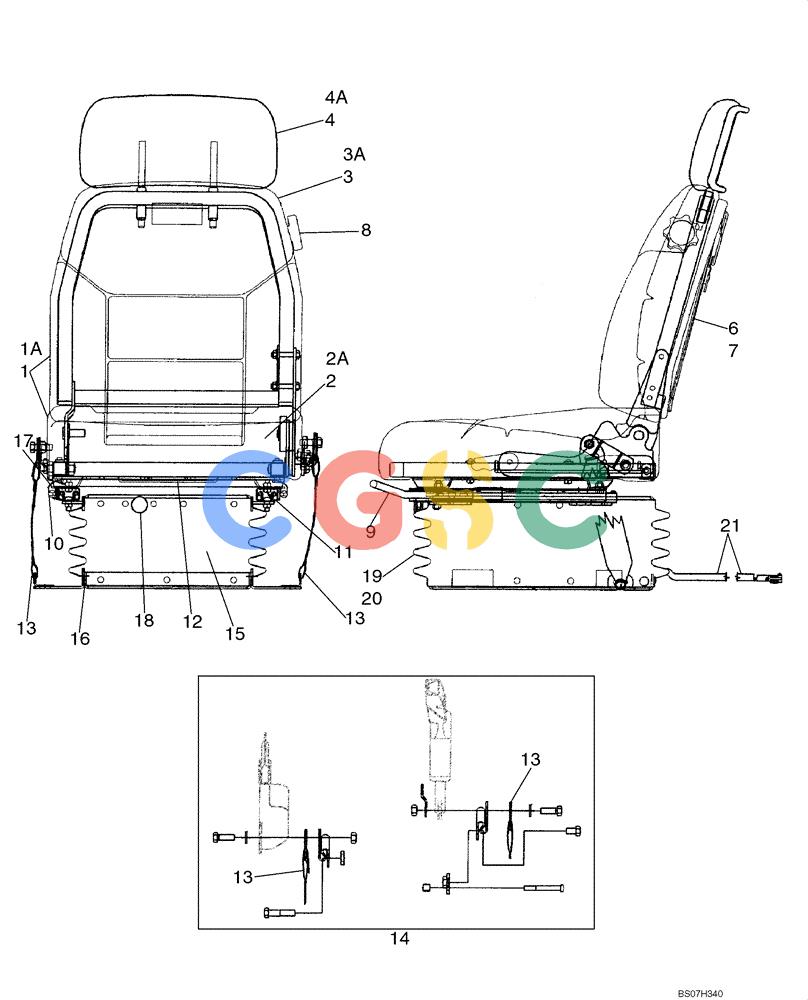 纽荷兰零件查询(D150B) - CRAWLER DOZER TIER 3 (HYDRO) (10/07-) (09-17) - SEAT ASSY, AIR SUSPENSION New Holland Constructuion