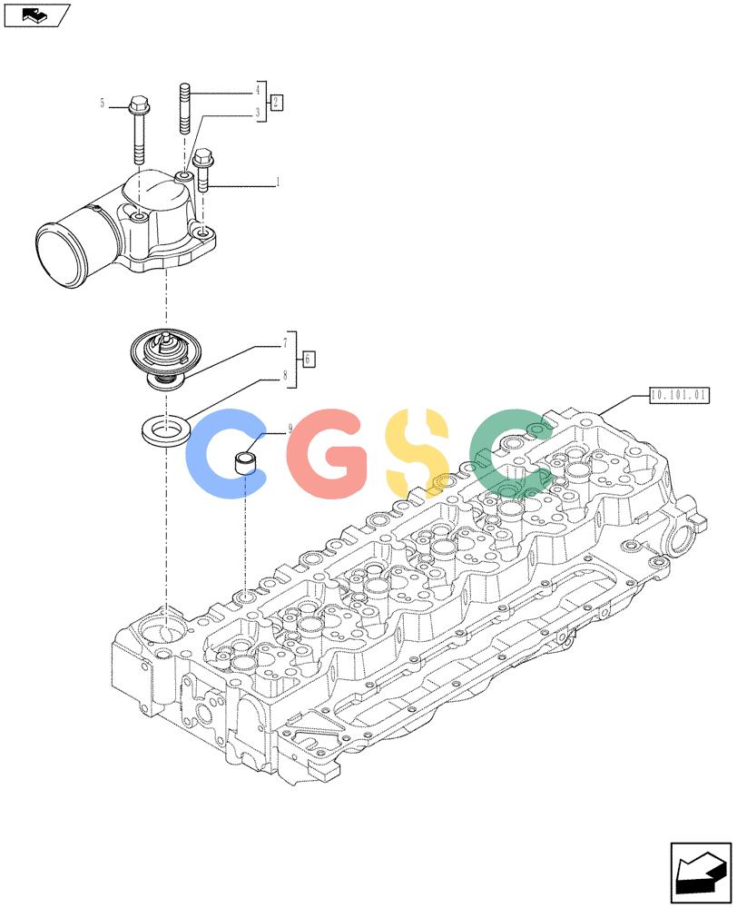 神钢零件查询(F4HFE613U A005) - ENGINE 5801366315 - 84169137 (3/10-) (10.402.01[02]) - THERMOSTAT - ENGINE COOLING SYSTEM (4891480 - 504320542 - 504142626) Kobelco