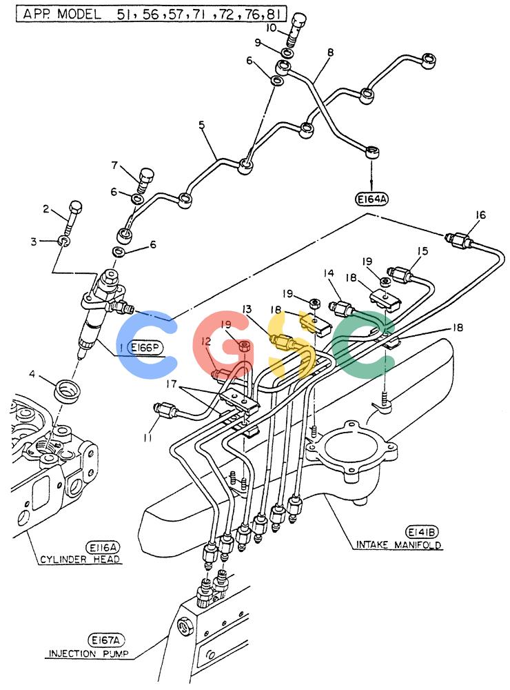 神钢零件查询(FD6T04) - NISSAN DIESEL ENGINE - LK500 (1/06-12/06) (05-001[02]) - PIPING-FUEL Kobelco