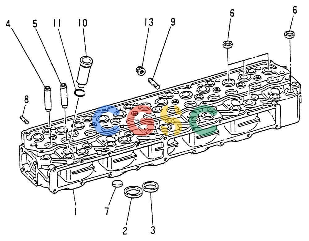神钢零件查询(6D15) - MITSUBISHI DIESEL ENGINES - K907D & K907LC EXCAVATORS (1/86-12/06) (08-002) - CYLINDER HEAD REPAIR KIT Kobelco