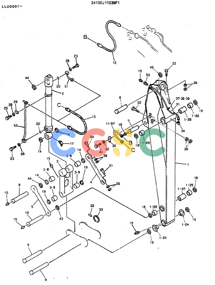 神钢零件查询(MD240BLC) - EXCAVATOR BTW LLU0001 - LLU0300 (1/80-12/06) (09-003) - ARM ASSY, 3.63M (11FT-11IN) Kobelco