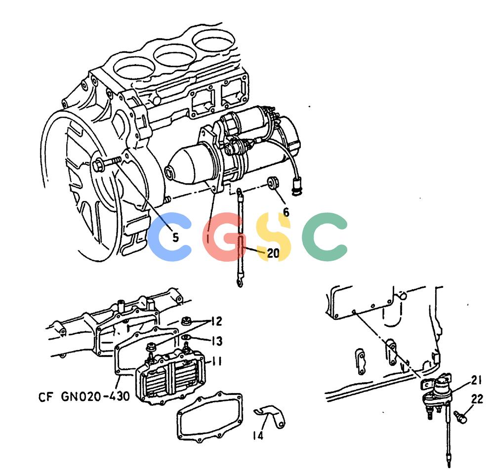 神钢零件查询(MD240C) - EXCAVATOR BTW LLU0301 - LLU0600 (1/80-12/06) (17-044) - STARTER GENERAL - 050-110F Kobelco