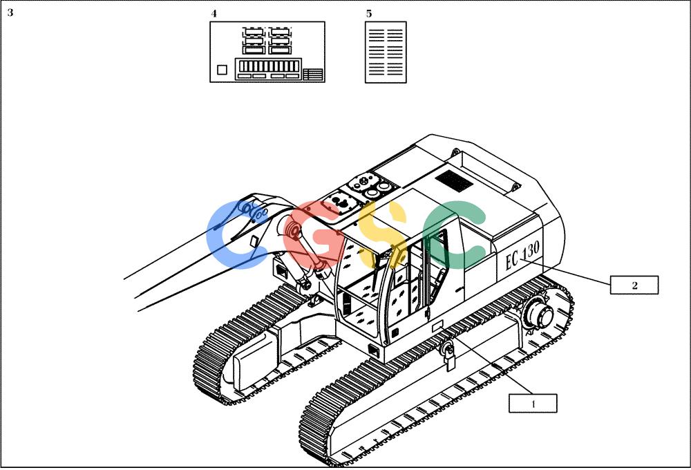 纽荷兰零件查询(EC130) - CRAWLER EXCAVATOR (4/99-) (91.010[002]) - DECAL KIT (S/N 11701-UP) New Holland Constructuion