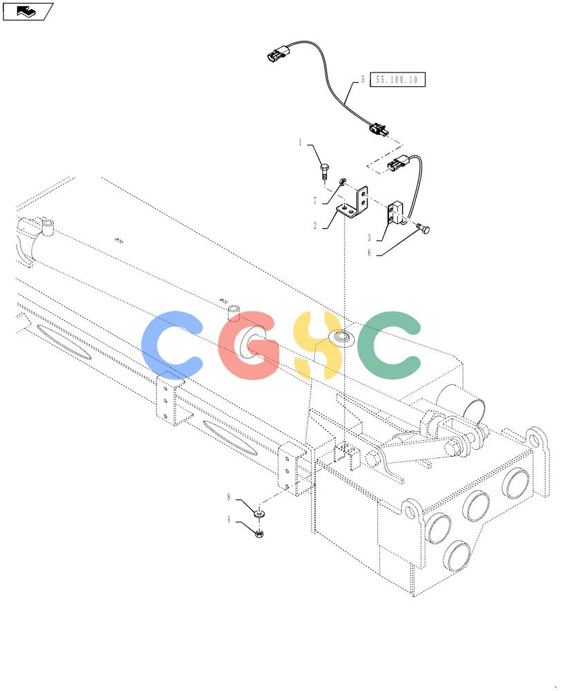 凯斯零件查询(810) - FLEX-AIR APPLICATOR - 2012 (2/12-) (55.515.01) - OUTER BOOM FOLD POSITION SENSOR, 70' BOOM, LH Case Agriculture