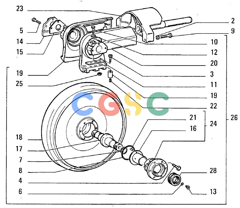 纽荷兰零件查询(FL5B) - CRAWLER LOADER (D3.34[002]) - IDLER WHEEL New Holland Constructuion
