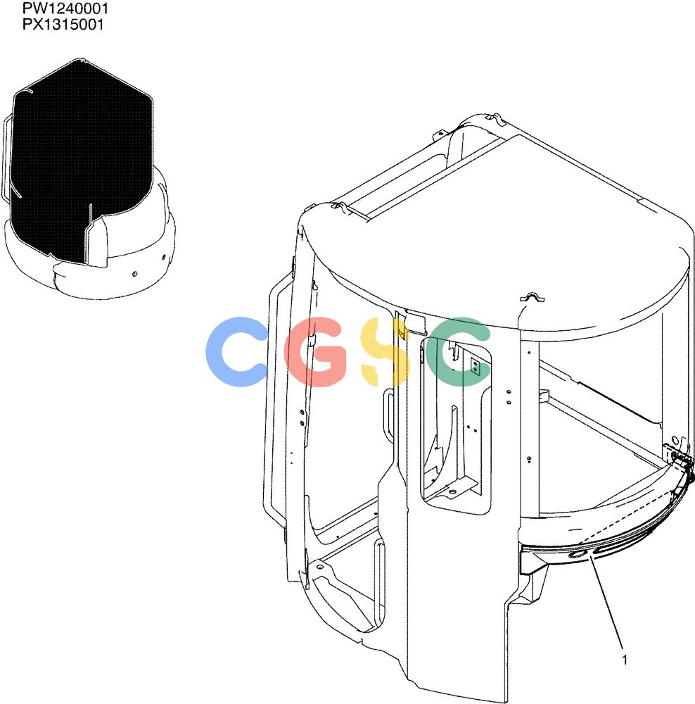 纽荷兰零件查询(E35SR) - COMPACT CRAWLER EXCAVATOR ASN PX13-15001 (N6TN61732) (NA) (1/06-) (01-040) - CAB INSTAL, P/N PW02C00025F1 New Holland Constructuion