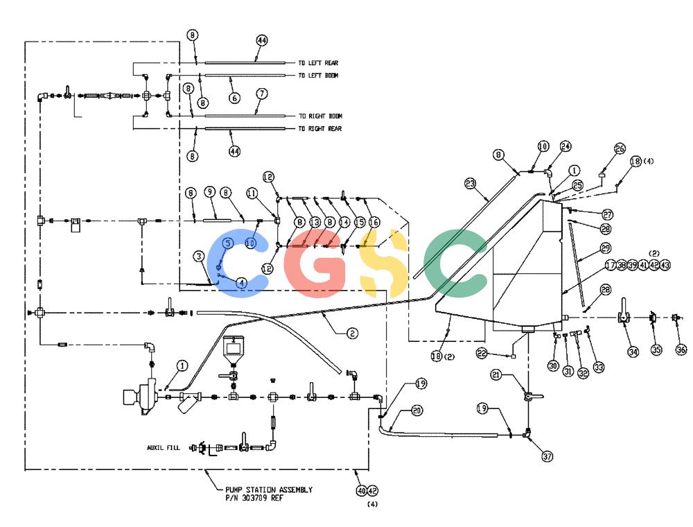凯斯零件查询(437) - FLEX-AIR APPLICATOR (5/98-2/99) (10-009) - PLUMBING, WET KIT, 4 MID Case Agriculture