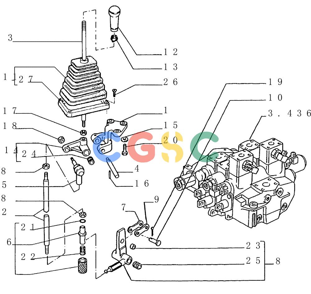 纽荷兰零件查询(FD145) - CRAWLER DOZER (N.A. VERSION) (10/98-) (3.437[03]) - CONTROL VALVE LINKAGE New Holland Constructuion