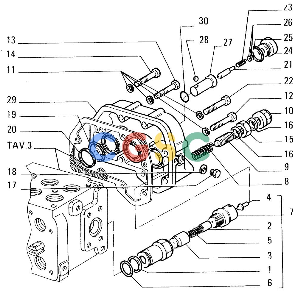 纽荷兰零件查询(FD14E) - CRAWLER DOZER (3.4360[004]) - EQUIPMENT CONTROL VALVE-COMPONENTS New Holland Constructuion