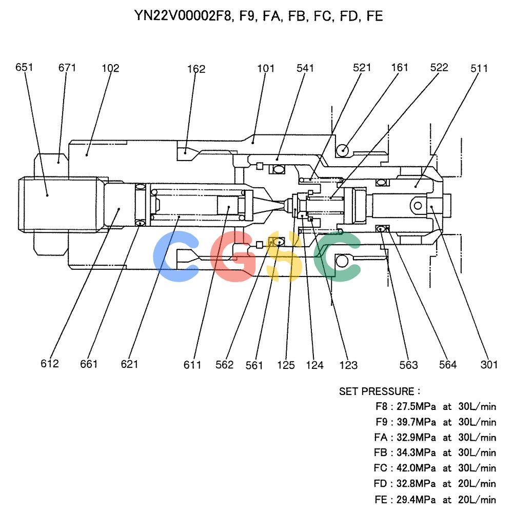 纽荷兰零件查询(E235SRLC) - CRAWLER EXCAVATOR BTW YU04-00837 - YU04-01417 (07-024) - VALVE ASSY, PORT RELIEF New Holland Constructuion