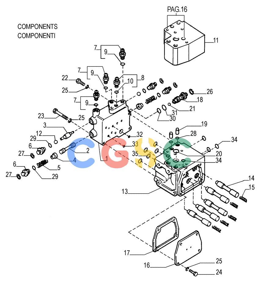 纽荷兰零件查询(FD255) - CRAWLER DOZER (N.A. VERSION) (7/95-) (1.211[15]) - TRANSMISSION - CONTROL VALVE New Holland Constructuion