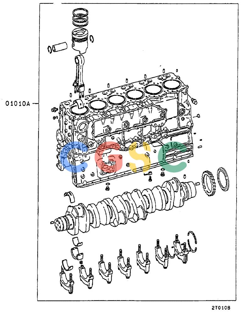 神钢零件查询(6D22-TC) - MITSUBISHI DIESL ENGINE - SK EXCAVATORS (1/06-12/06) (01-001) - SHORT ENGINE ASSY Kobelco