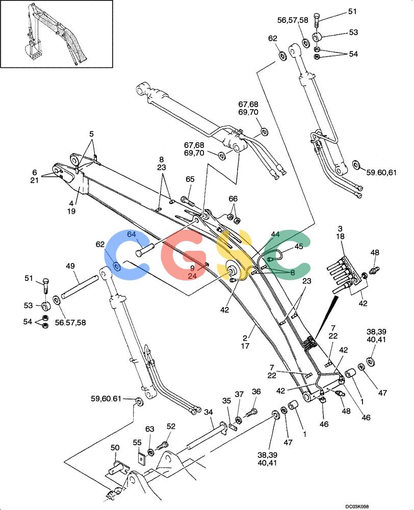纽荷兰零件查询(E160) - CRAWLER EXCAVATOR (N.A.) (1/06-) (09 -41[00]) - BOOM ASSY 5.2M (17 FT 1 IN) New Holland Constructuion
