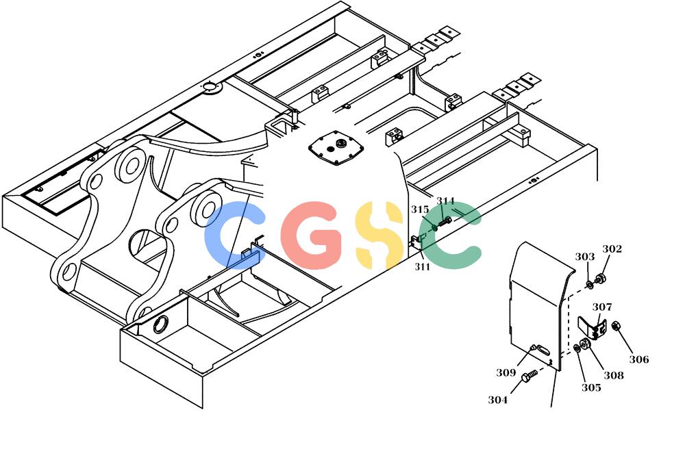 纽荷兰零件查询(EC450) - CRAWLER EXCAVATOR (SN: 750001-UP) (11/99-) (10.201[002]) - FUEL TANK MOUNTING PARTS (S/N 750001-UP) New Holland Constructuion