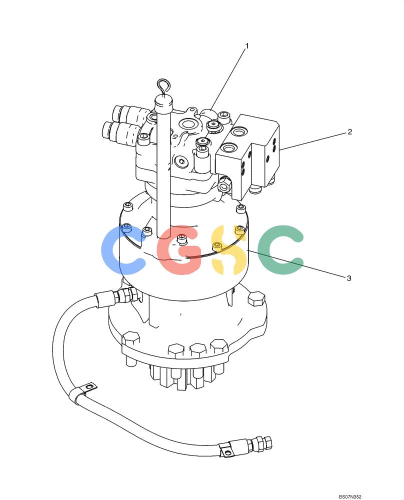 纽荷兰零件查询(E135B) - CRAWLER EXCAVATOR TIER 3 - ASN YH05-07001 (N8TA13006) (1/08-) (02-15-01[00]) - SWING MOTOR ASSEMBLY (YY15V00021F1) New Holland Constructuion