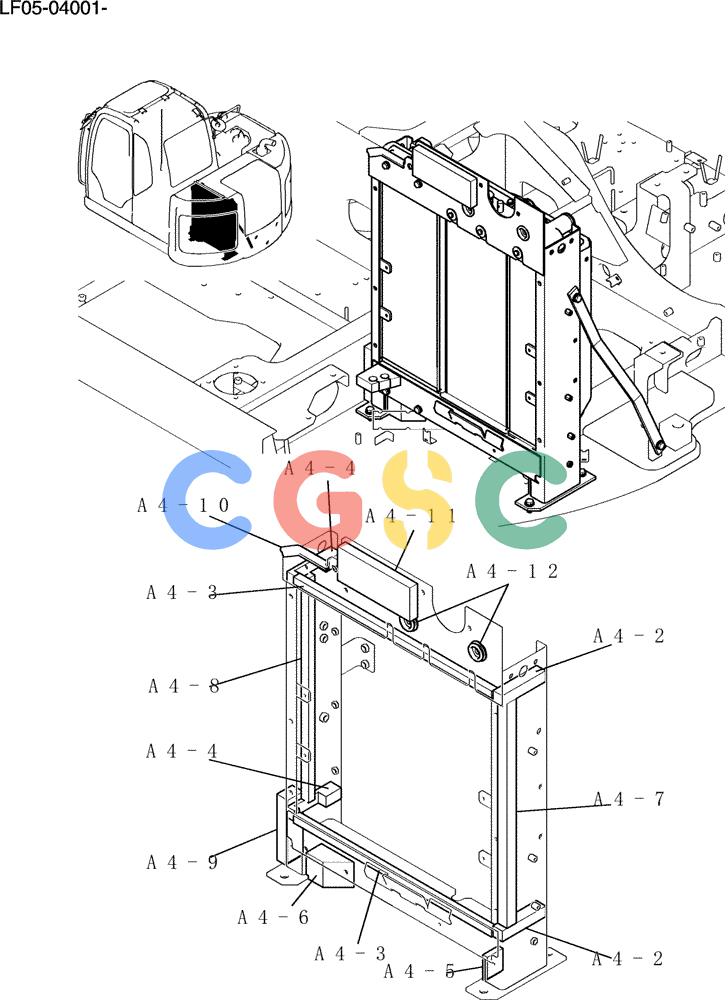 纽荷兰零件查询(E80BMSR) - CRAWLER EXCAVATOR ASN LF05-04001 - (N8TA18060) (030-01[1]) - RADIATOR INSTAL New Holland Constructuion