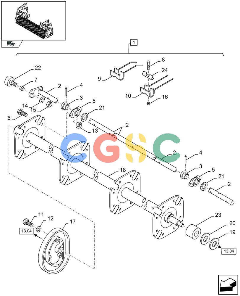 凯斯零件查询(LBX432R) - BIG RECTANGULAR BALER ''ROTOR CUTTER'' (3/03-12/08) (13.08[01]) - PICK-UP, REEL Case Agriculture