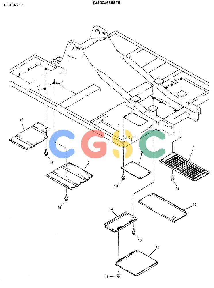神钢零件查询(K909LC) - MARK II EXCAVATOR ASN LLU-0001 (1/87-12/03) (02-007) - COVER ASSY, UNDER Kobelco
