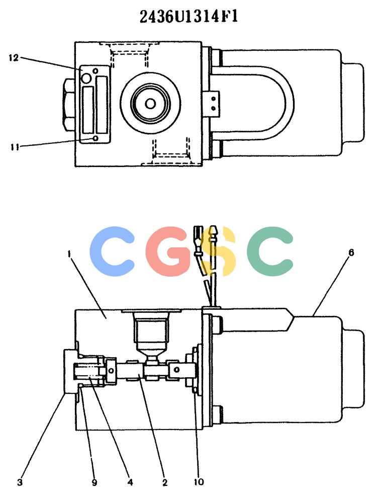 神钢零件查询(K904) - MARK II EXCAVATOR ASN YW1119 (1/88-12/03) (11-036) - VALVE ASSY, SOLENOID, P/N 2436U1314F1 Kobelco