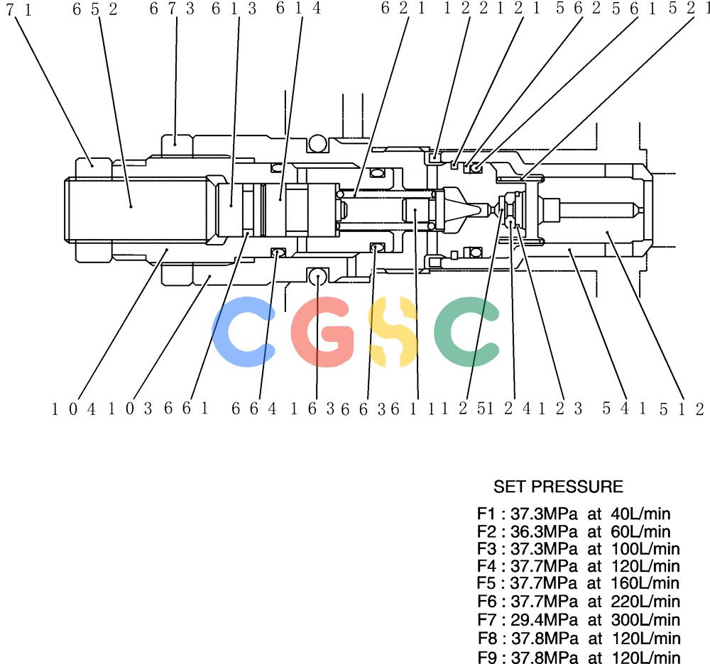 神钢零件查询(200-8) - EXCAVATOR S/N YN11-45001 - (1/06-12/09) (HC010-01-1) - VALVE ASSY, MAIN RELIEF Kobelco