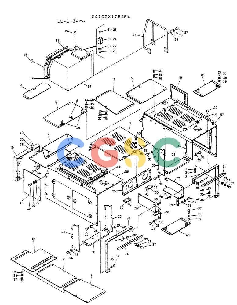 神钢零件查询(K935) - EXCAVATOR SUPPLEMENT ASN LU00154 (1/76-12/03) (02-029) - GUARD ASSY (FOR NORTH AMERICA, ALASKA) Kobelco
