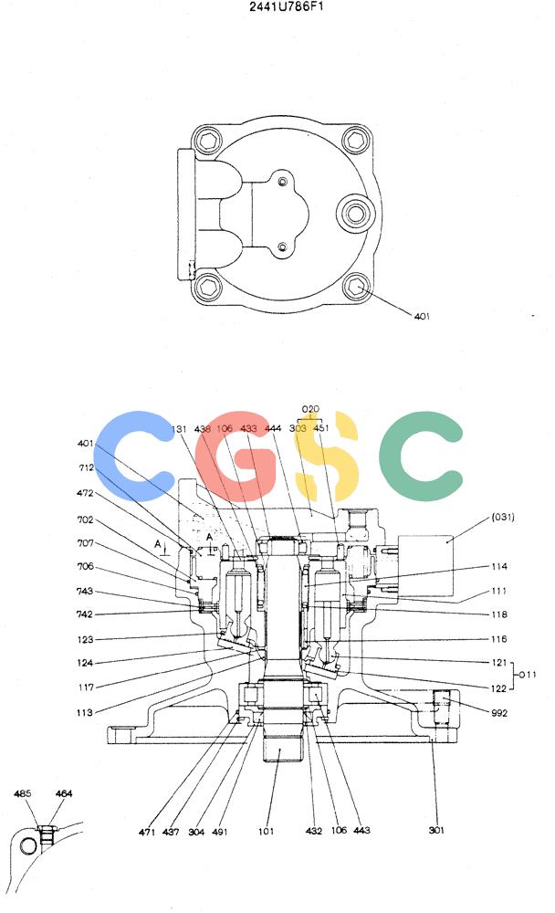 神钢零件查询(MD240C) - EXCAVATOR ASN LLU00601 (1/80-12/06) (13-001) - MOTOR ASSY (SWING) Kobelco