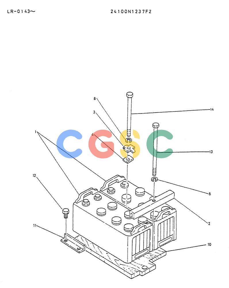 神钢零件查询(K914) - EXCAVATOR ASN LR-0143 (1/79-12/03) (01-009) - MOUNT ASSY BATTERY P/N 24100N137F2 Kobelco