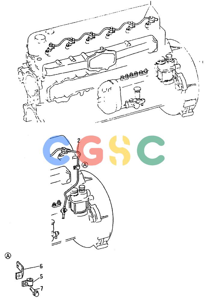 神钢零件查询(6D16-T) - MITSUBISHI DIESEL ENGINE - K909LC & MD240BLC (1/87-12/06) (03-022) - FUEL RETURN SYSTEM Kobelco