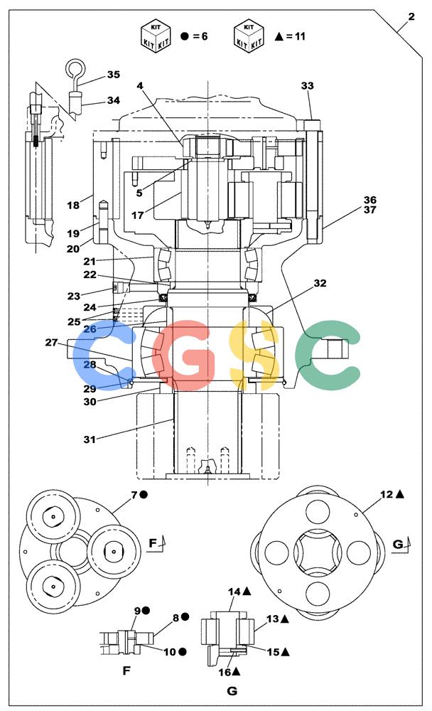 纽荷兰零件查询(E805) - CRAWLER EXCAVATOR TIER 3 (7/06-) (06-011-00[01]) - SWING REDUCTION GEAR New Holland Constructuion