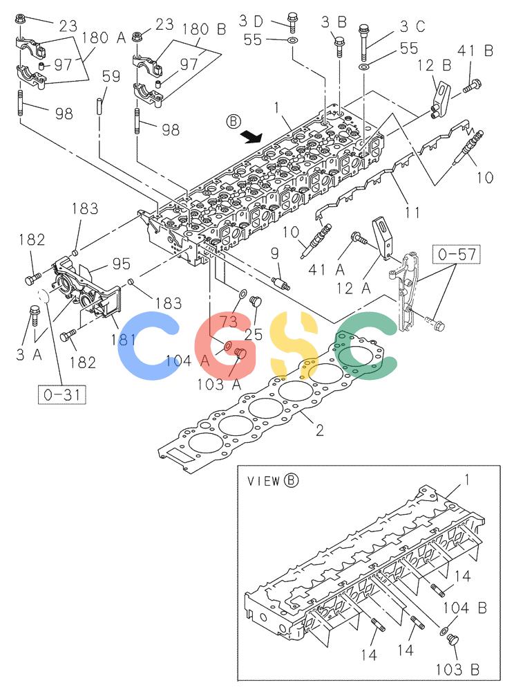 纽荷兰零件查询(E805) - CRAWLER EXCAVATOR TIER 3 (7/06-) (02-011-02[01]) - CYLINDER HEAD New Holland Constructuion