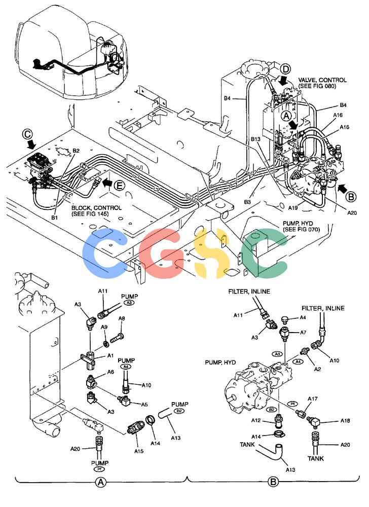 纽荷兰零件查询(EH80) - MIDI CRAWLER EXCAVATOR ASN LF04-02000 (N4TA18001 thru N4TA18010, ASN N5TA18011 -) (NA) (1/ (053) - CONTROL LINES, REMOTE New Holland Constructuion