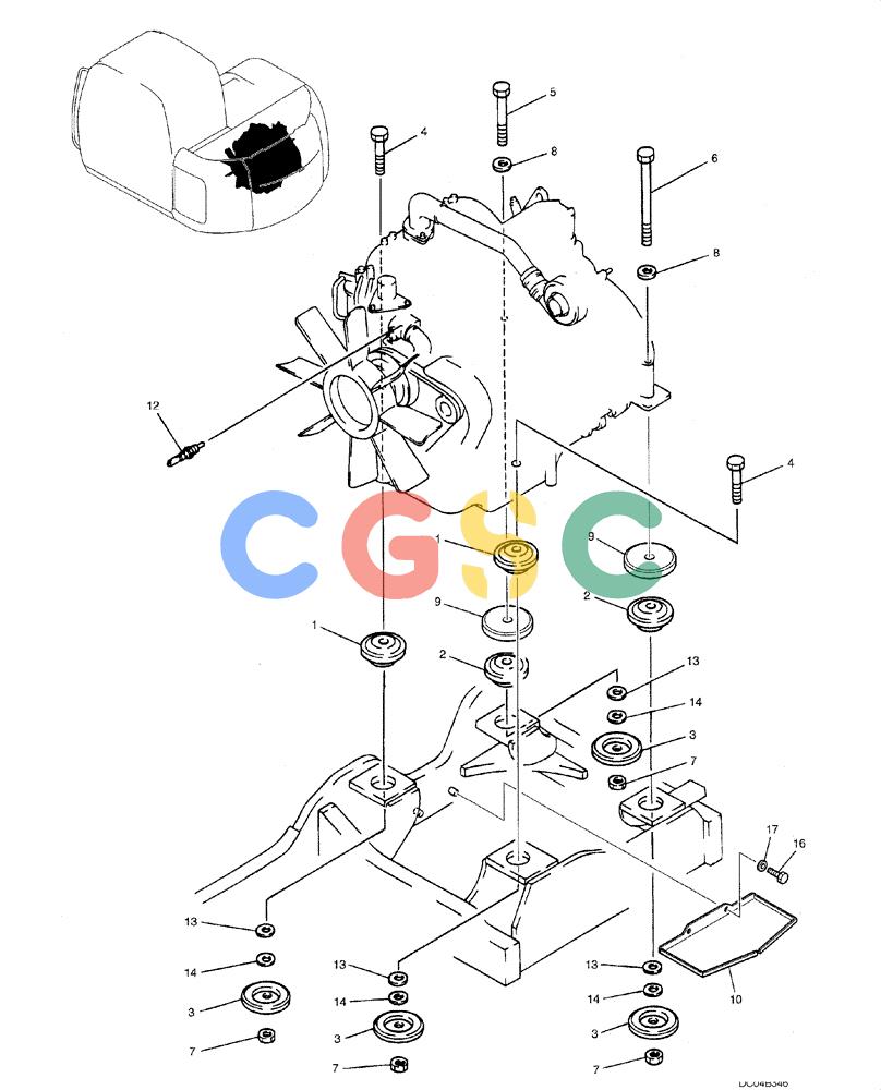 纽荷兰零件查询(E130) - CRAWLER EXCAVATOR (N.A.) (1/06-) (02 -01[00]) - ENGINE MOUNTING New Holland Constructuion