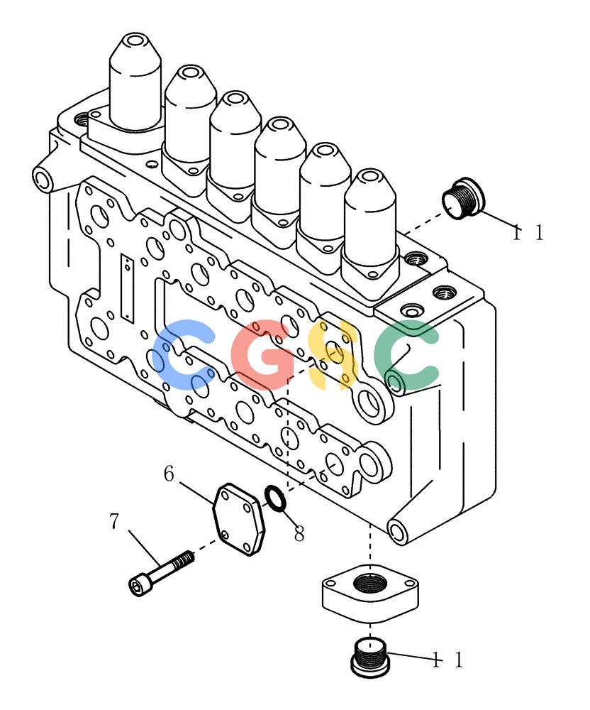 纽荷兰零件查询(EC215) - CRAWLER EXCAVATOR (11/99-) (23.611[001]) - CONTROL BLOCK MOUNTING PARTS (S/N 721501-UP) New Holland Constructuion