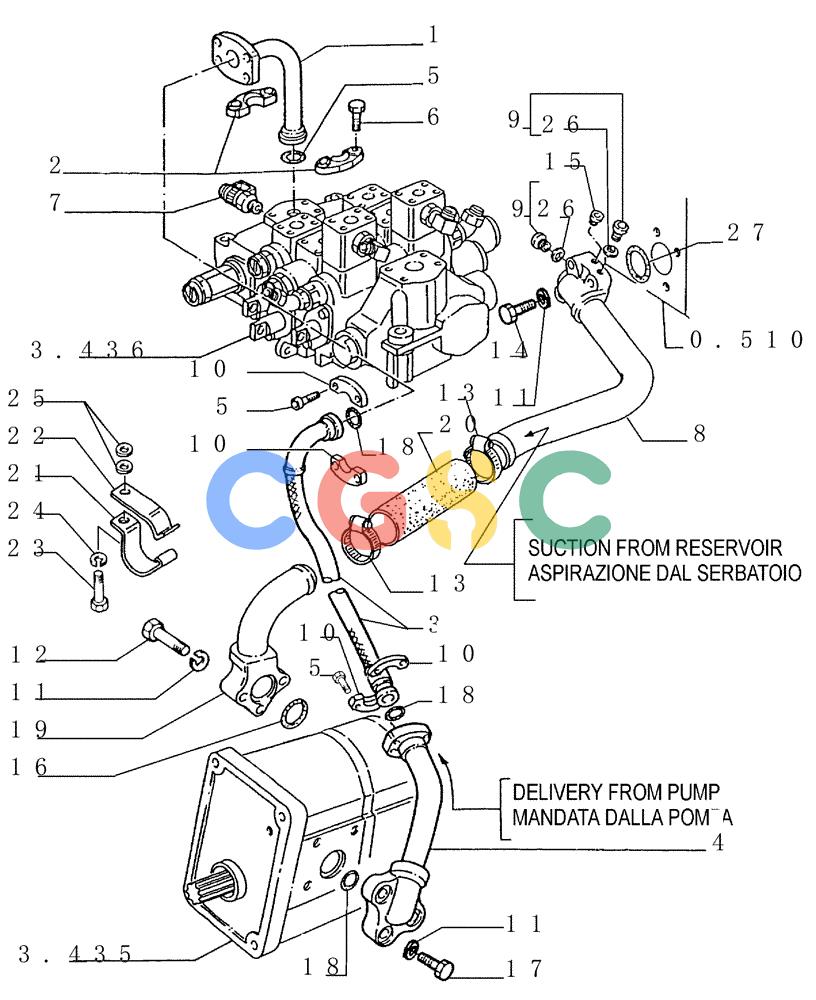 纽荷兰零件查询(FD145) - CRAWLER DOZER (N.A. VERSION) (10/98-) (3.434[01]) - HYDRAULIC SYSTEM PIPING New Holland Constructuion