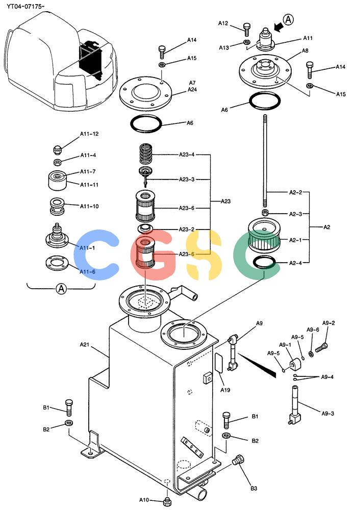 纽荷兰零件查询(E70SR) - MIDI CRAWLER EXCAVATOR ASN YT04-07175 (01-016) - TANK ASSY, HYD New Holland Constructuion