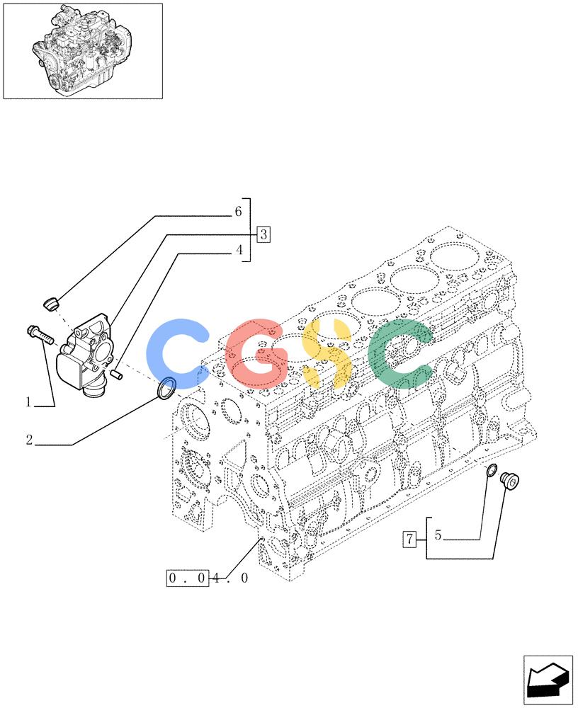 神钢零件查询(F4GE9684C J600) - ENGINE 504124795 - 920019900 (1/13-) (0.32.3[01]) - PIPING - ENGINE COOLING SYSTEM (504010574-504038202) Kobelco