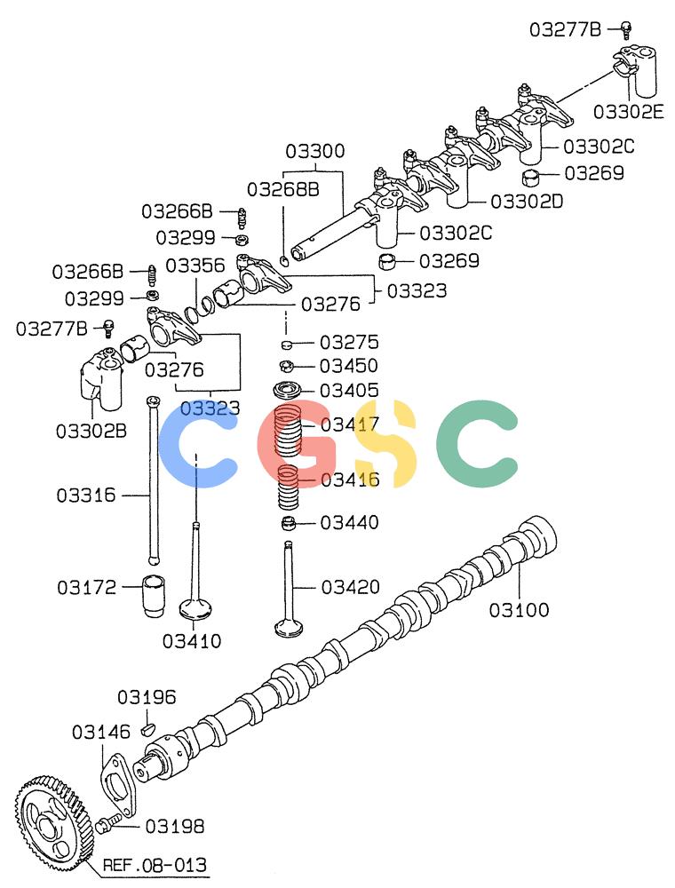 纽荷兰零件查询(E235SRLC) - CRAWLER EXCAVATOR BTW YU04-00837 - YU04-01417 (08-012) - CAMSHAFT & VALVE New Holland Constructuion