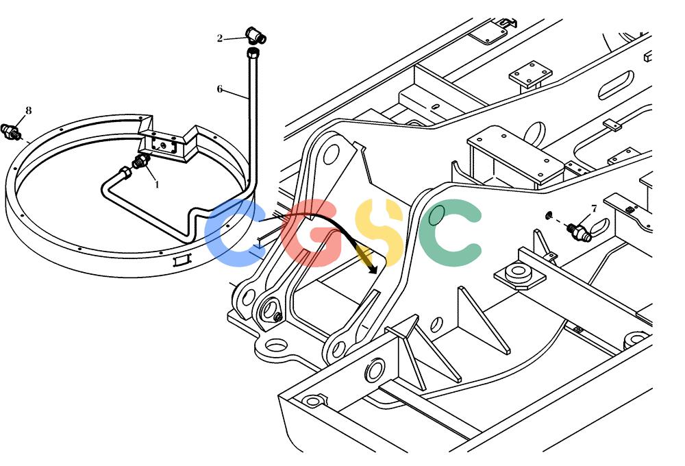 纽荷兰零件查询(EC270) - CRAWLER EXCAVATOR (7/00-) (30.020[001]) - GREASING SYSTEM SWIVEL CONNECTION (S/N 727002-UP) New Holland Constructuion