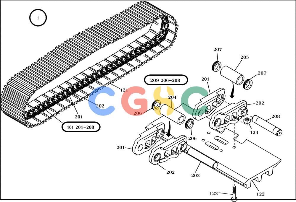 纽荷兰零件查询(EC450) - CRAWLER EXCAVATOR (SN: 750001-UP) (11/99-) (06.102[003]) - DRIVING CHAIN 900/53 (S/N 750001-750001) New Holland Constructuion