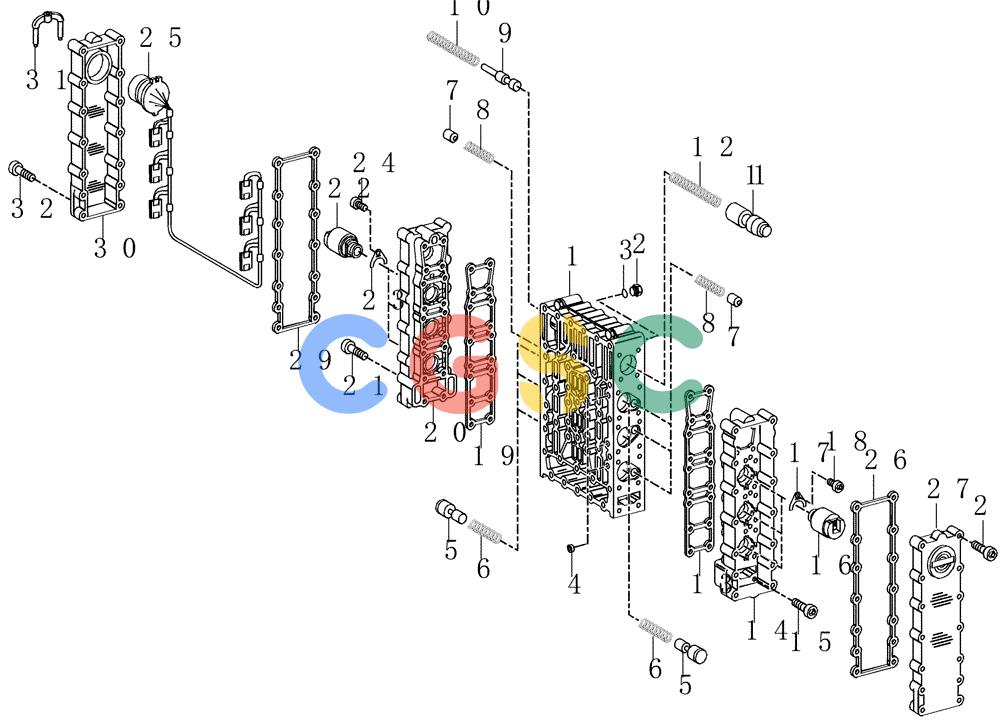 纽荷兰零件查询(AD250) - ARTICULATED DUMP TRUCK (7/01-) (1.211/1[19]) - TRANSMISSION - COMPONENTS New Holland Constructuion