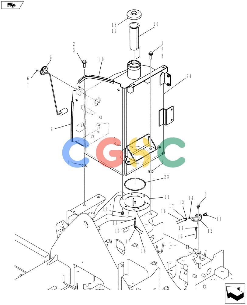 纽荷兰零件查询(E70BSR) - COMPACT CRAWLER EXCAVATOR ASN YT06-18001 (01-013[00]) - FUEL TANK INSTALLATION New Holland Constructuion