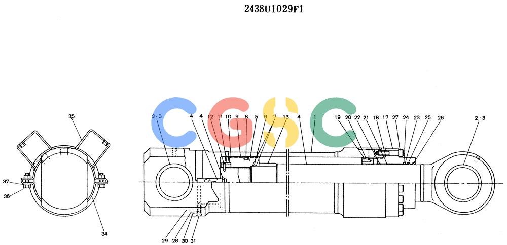 神钢零件查询(K916LC) - MARK II EXCAVTOR ASN YS0201 (1/89-12/03) (10-021) - CYLINDER ASSY (ARM) Kobelco