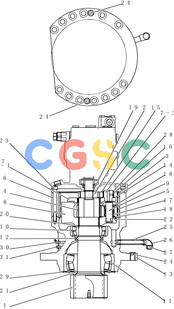 神钢零件查询(200-8) - EXCAVATOR S/N YN11-45001 - (1/06-12/09) (HC311-01-1) - REDUCTION ASSY (SWING) Kobelco
