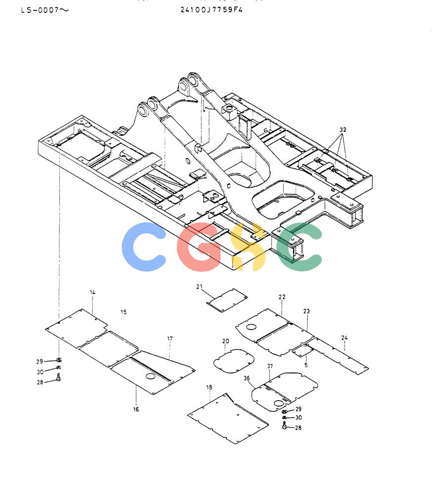 神钢零件查询(K916LC) - EXCAVATOR ASN YS0119 (1/87-12/03) (02-028) - COVER ASSY,UNDER(FOR NORWAY) Kobelco