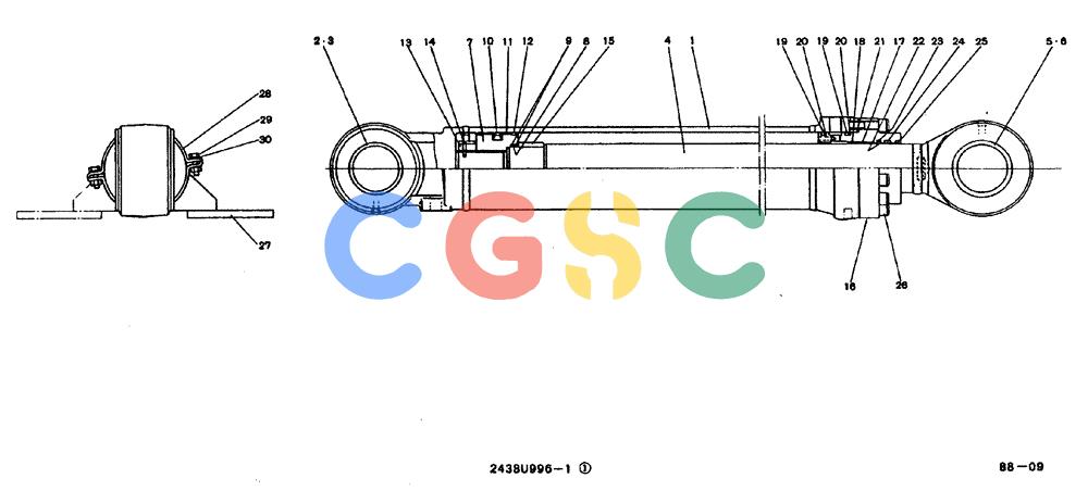 神钢零件查询(MD200BLC) - EXCAVATOR BTW YQ0101 - YQ0564 (1/80-12/06) (11-024) - CYLINDER ASSY (BOOM)- 2438U996 F1 Kobelco