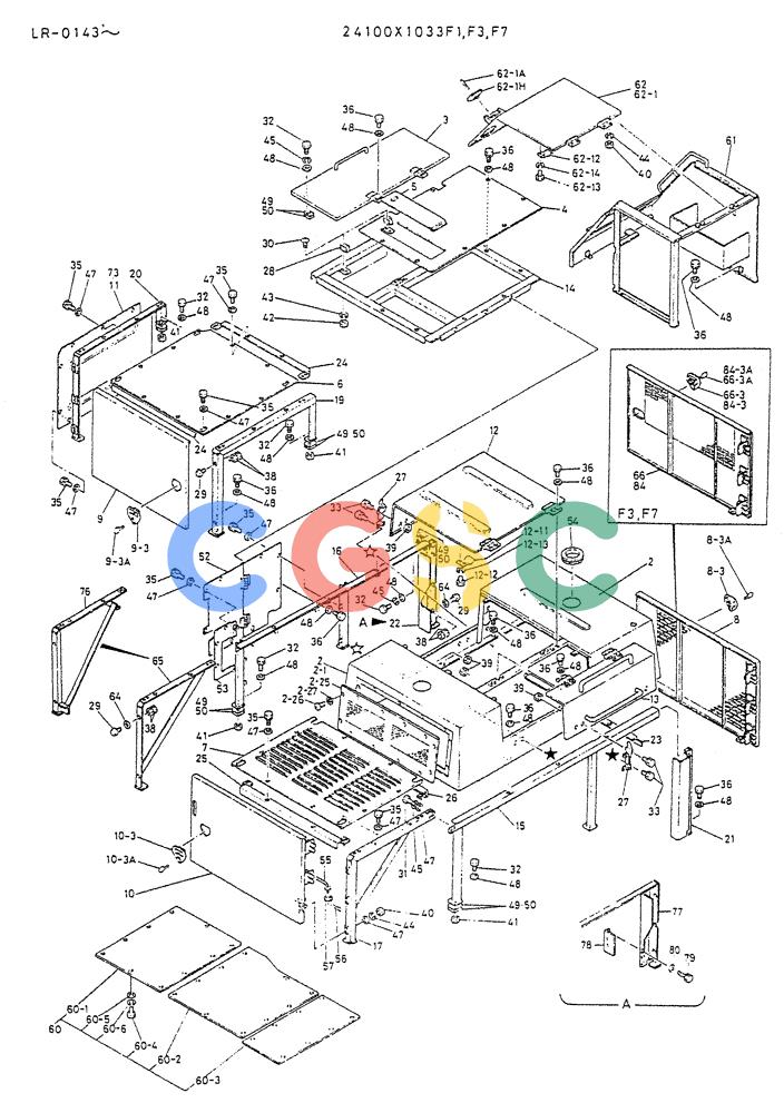 神钢零件查询(K914) - EXCAVATOR ASN LR-0143 (1/79-12/03) (02-021) - GUARD ASSY P/N 24100X1033F1, F3, F7 Kobelco