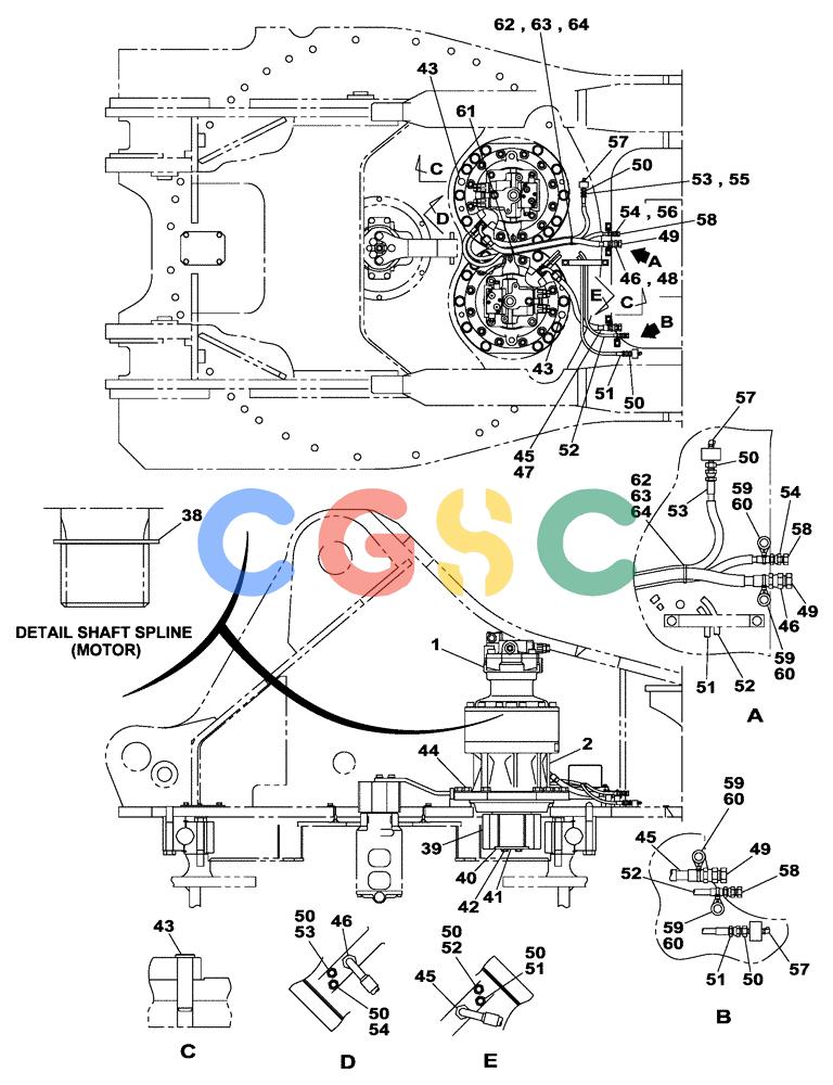 纽荷兰零件查询(E805) - CRAWLER EXCAVATOR TIER 3 (7/06-) (06-002-00[01]) - SWING MOTOR-DRIVE REDUCTION GEAR New Holland Constructuion
