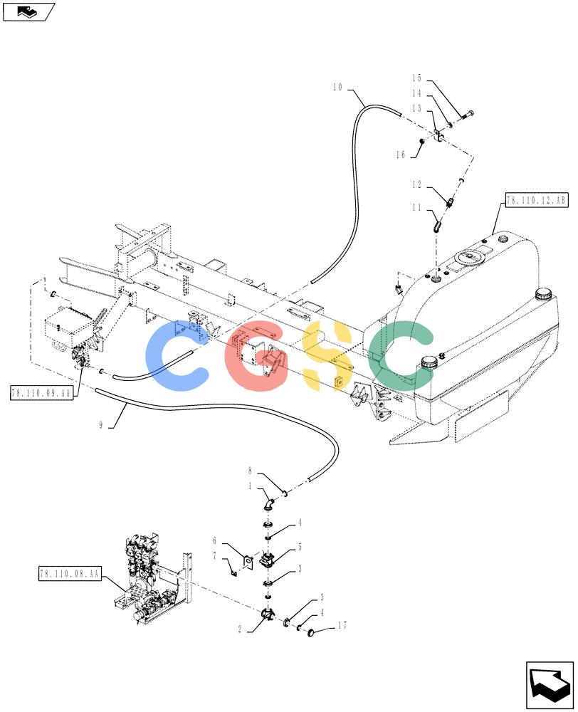 凯斯零件查询(810) - FLEX-AIR APPLICATOR - 2012 (2/12-) (78.110.09.AC) - INDUCTOR PLUMBING Case Agriculture