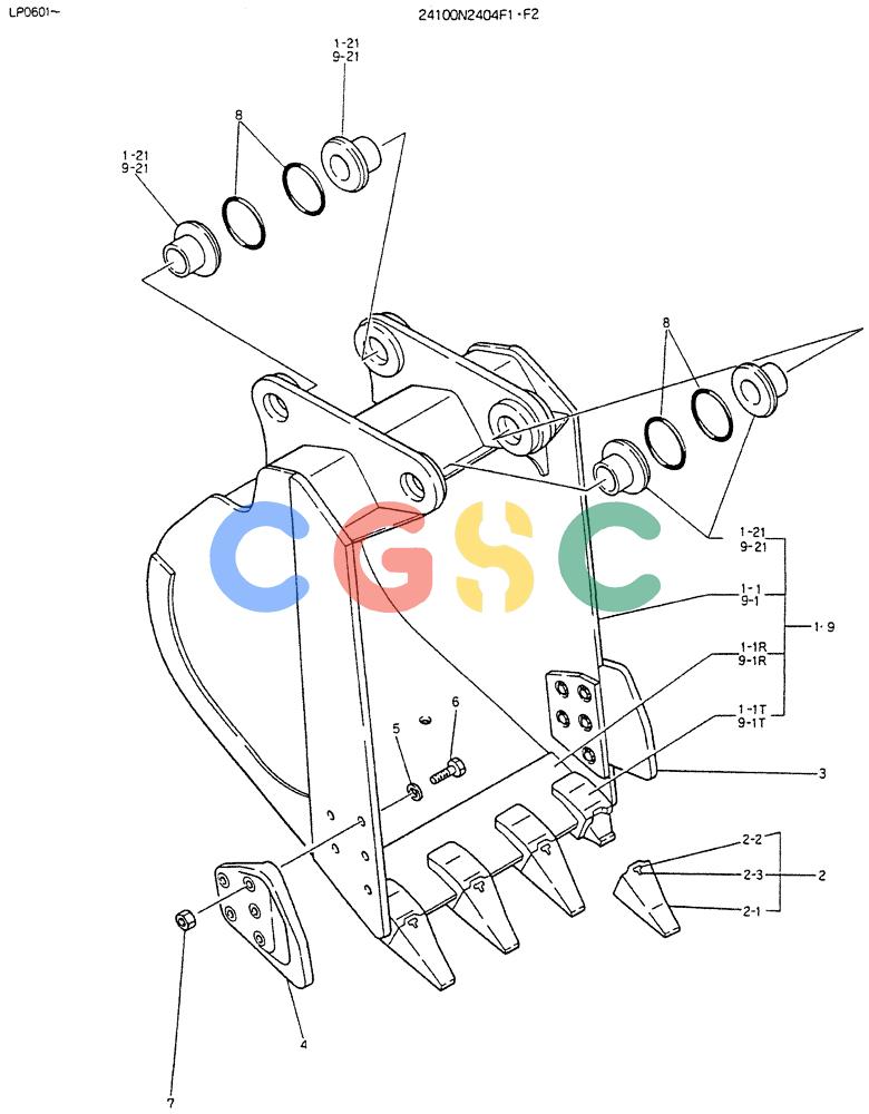 神钢零件查询(K905LC) - EXCAVATOR BTW YP0115 - YP0301 (1/85-12/03) (09-011) - BUCKET ASSY Kobelco
